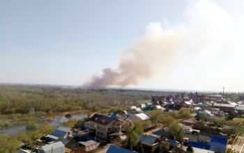 Из-за пожара в Зауральной роще Оренбург заволокло дымом