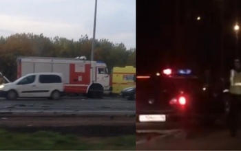 Водитель авто с номерами ООО пытался проехать по перекрытому из-за ДТП шоссе