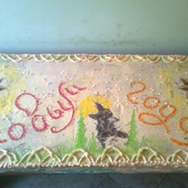 Оренбургская семья на Новый год приготовила торт весом в 70 кило