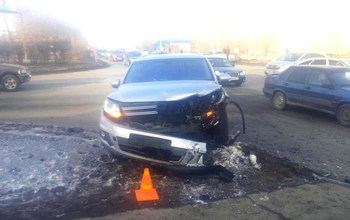 Volkswagen Tiguan, Лада Калина и Honda CR-V столкнулись в Оренбурге