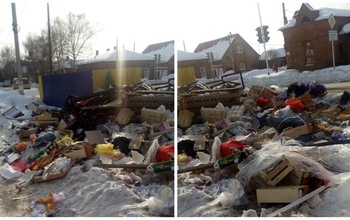 В Бузулуке в центре города образовалась свалка мусора