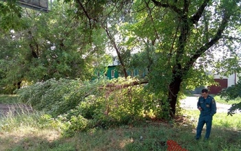 В Оренбурге продолжают устранять последствия урагана 
