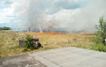 Возгорание сухой травы произошло в Оренбурге