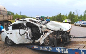 В Бузулукском районе Kia влетел под КамАЗ: трое погибли