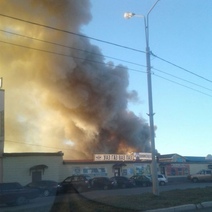 На оренбургском предприятии сильный пожар