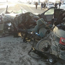 УМВД России по Оренбуржью обнародовало видео с моментом ДТП на Илекской трассе (18+)