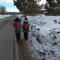 В поселке Овощевод дети ходят в школу по проезжей части
