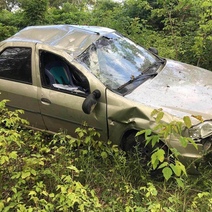В Оренбургском районе автомобиль с двумя детьми опрокинулся в кювет