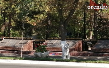В Оренбурге у Вечного огня валяются флажки