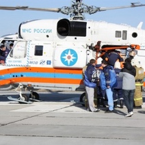 В Оренбург вертолетом доставили мужчину с термическими ожогами