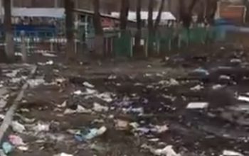 В Оренбурге рядом с лицеем и детским садом образовалась свалка