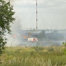 Возле оренбургских Ростошей выгорело поле в 1000 кв. м.