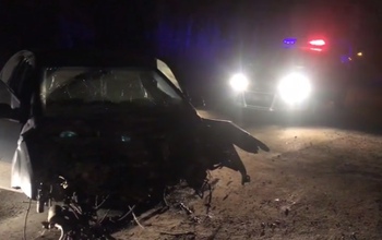 Возле заправки на Загородном шоссе Оренбурга загорелся автомобиль