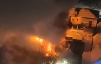 В центре Оренбурга сгорел частный дом