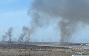 В Бузулуке пожарные тушат серьезное возгорание сухой травы