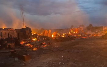В Пономаревском районе загорелись 11 надворных построек и два дома на площади 600 кв.м