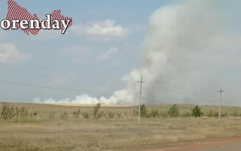 Пожар на полях вспыхнул неподалёку от села Татарская Каргала