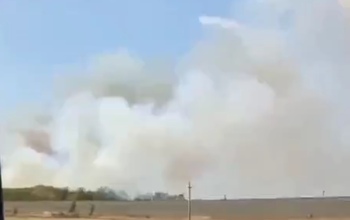 В Переволоцком районе Сырт вновь окутан дымом из-за пала сухой травы