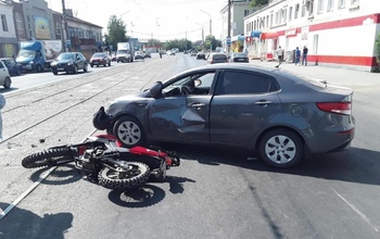 В Орске автоледи на Kia преградила путь мотоциклисту