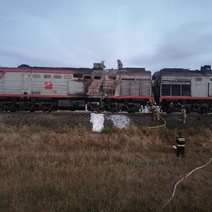 В Оренбуржье загорелся поезд