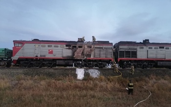 В Оренбуржье загорелся поезд