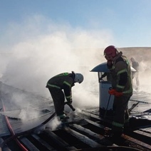 В Оренбургской области произошел пожар на птицефабрике