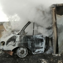 На трассе под Кувандыком полностью выгорела Газель