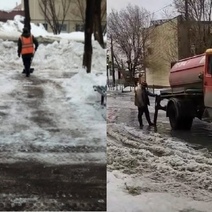 У орских коммунальщиков отводить талую воду получилось лучше, чем у оренбургских