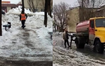 У орских коммунальщиков отводить талую воду получилось лучше, чем у оренбургских