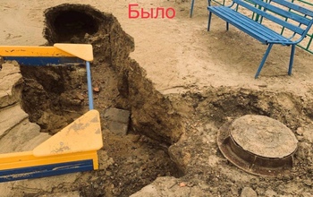 В Орске спешно засыпали ужасающие провалы на детской площадке