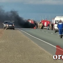 На трассе загорелась 