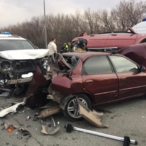 В Оренбурге в жёстком ДТП на Загородном шоссе пострадали три человека 