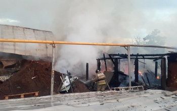 В Оренбургском районе с крупным пожаром боролись 22 человека