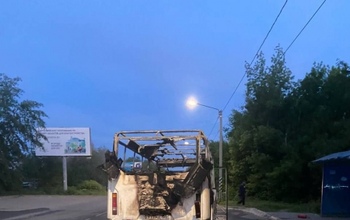 В Орске сгорел маршрутный автобус
