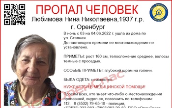 В Оренбурге пропала пожилая женщина