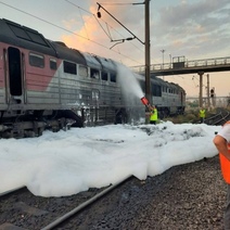 На станции Оренбург загорелся тепловоз