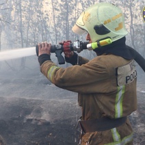 Пожарные продолжают бороться с огнем в экопарке 