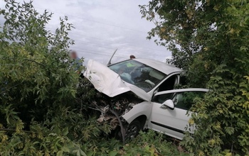 В Бузулуке Peugeot после столкновения с Toyota отбросило в дерево, пострадали четыре человека