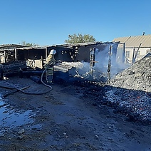 Крупный пожар в Домбаровском районе угрожал жилым домам