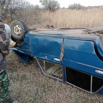 В Соль-Илецке ВАЗ попал в ДТП и приземлился на крышу