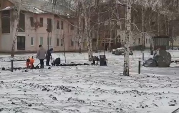 В Медногорске при -7 градусах в клумбы высадили герань