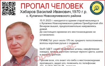 На поиски мужчины, пропавшего в Новосергиевском районе 15 ноября, требуются добровольцы