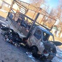 В Акбулаке дотла сгорела грузовая «Газель»