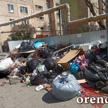 В Оренбурге на улице Чкалова уже три недели не вывозят мусор с контейнерной площадки