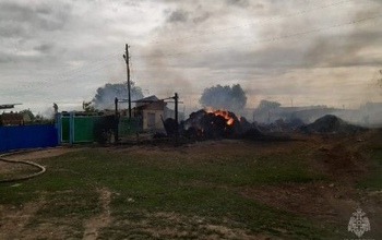 В Оренбургской области пожар охватил сразу семь дворов