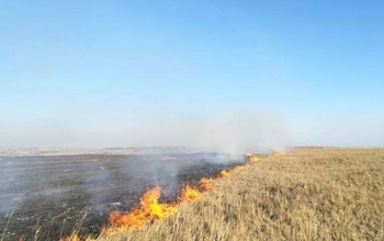 К тушению крупного степного пожара под Акбулаком привлечено уже 76 человек