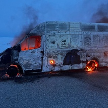 В Оренбургской области прямо на трассе сгорела машина «Почты России»