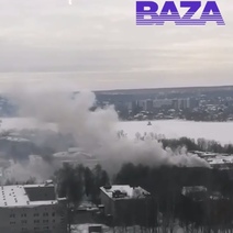 В Казани огнем охвачена казарма танкового училища