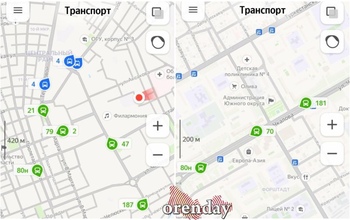 Общественный транспорт Оренбурга толком так и не появился на Яндекс Картах