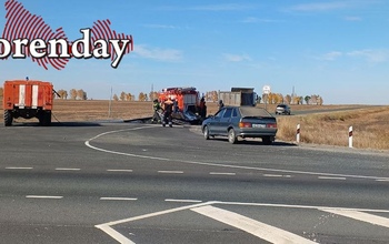 В Оренбуржье у самосвала на ходу загорелся мусор в кузове